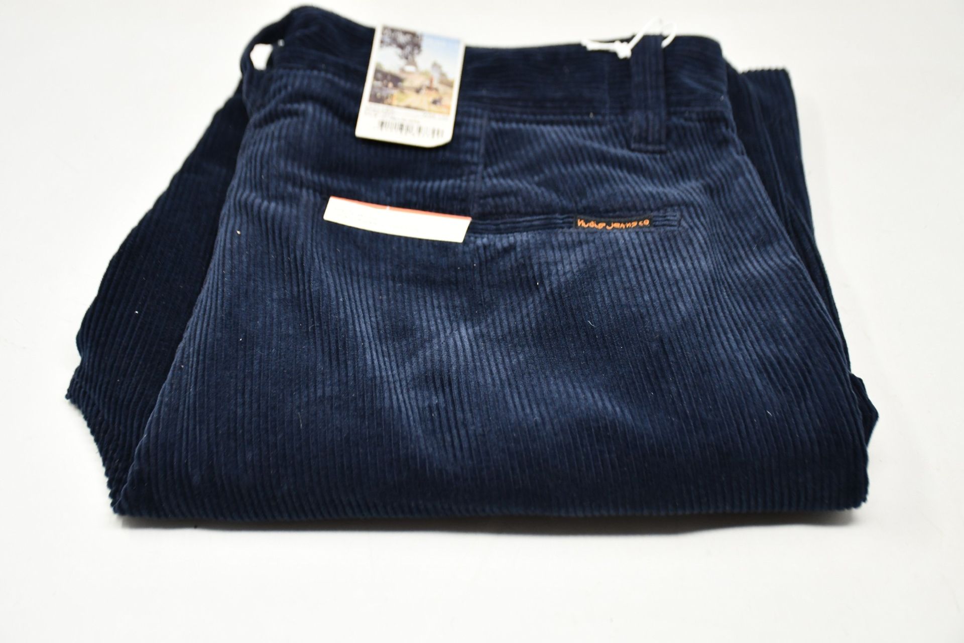 A pair of as new Nude Jeans Co. Lazy Leo navy cords (W32/L32 - RRP £135).