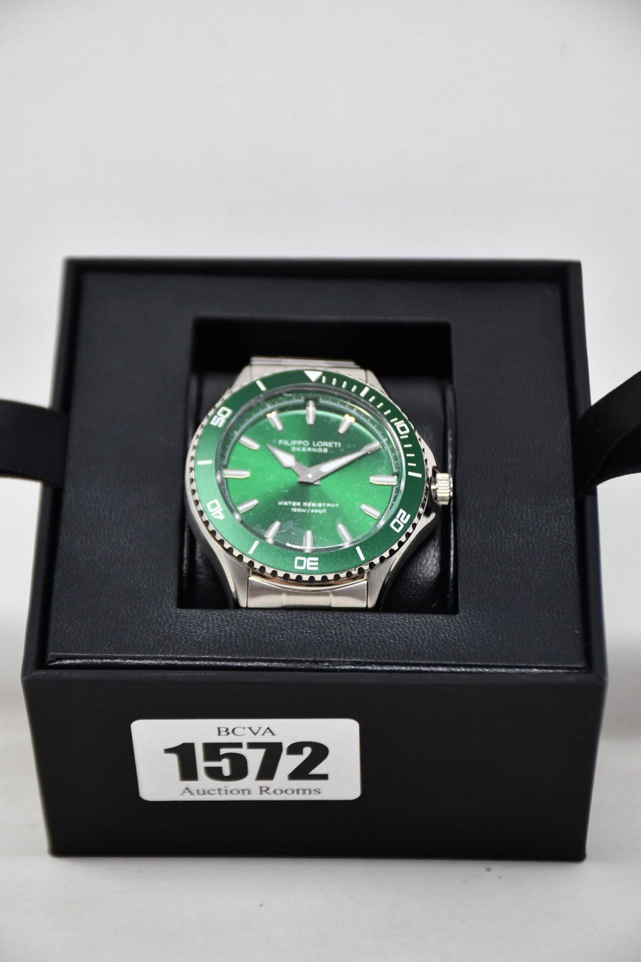 An as new Filippo Loreti Okeanos watch in green.