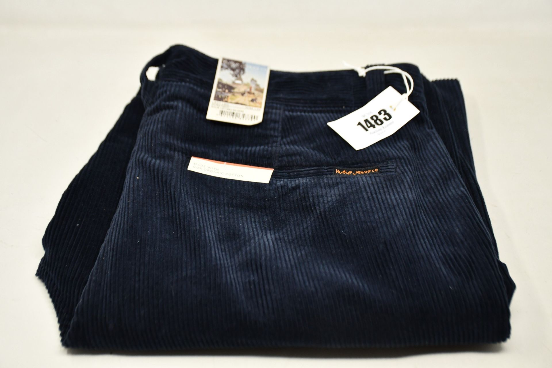 A pair of as new Nude Jeans Co. Lazy Leo navy cords (W33/L32 - RRP £135).