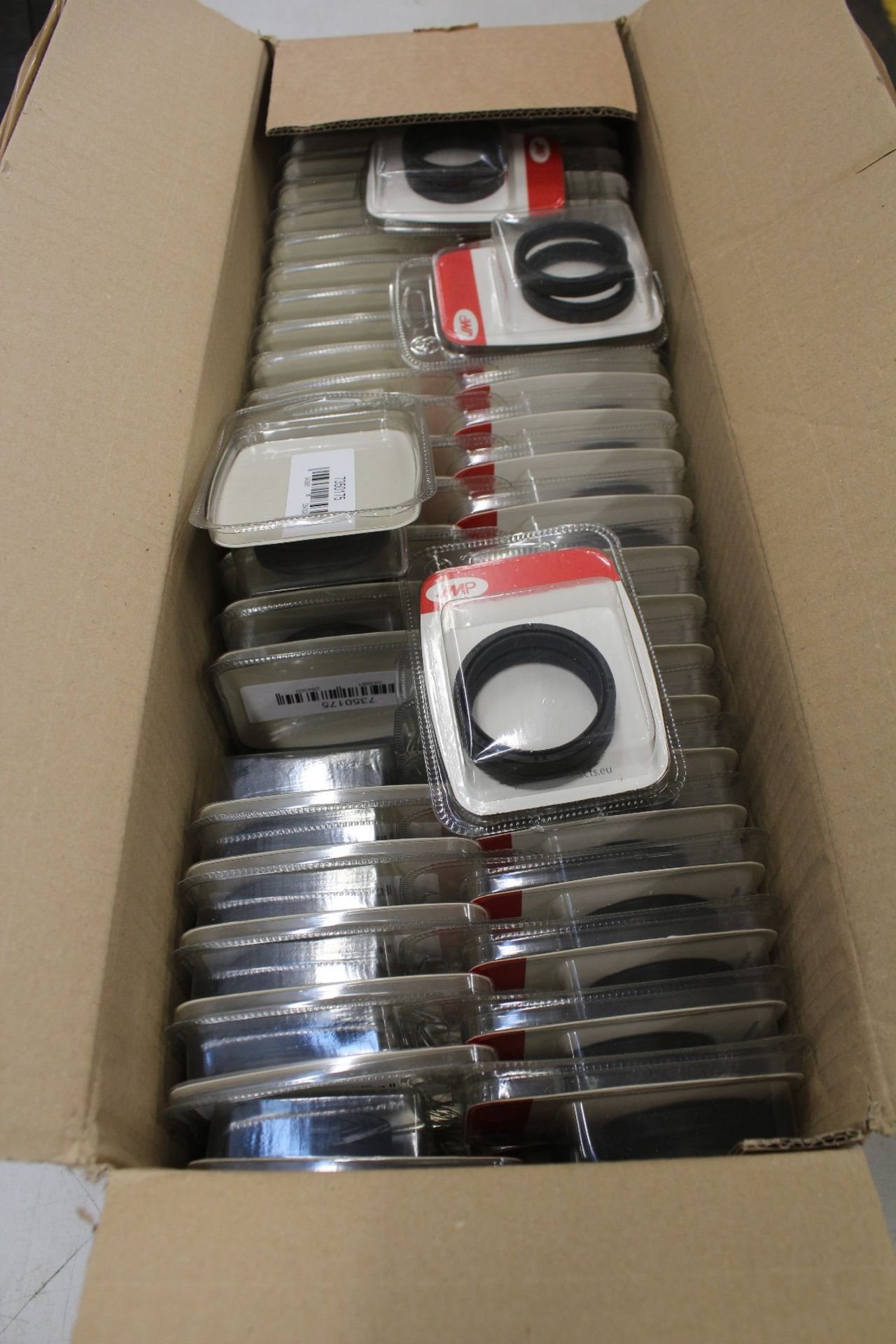 A quantity of boxed as new JMP fork dust caps in fork seals 7350175 (Approximately 95).