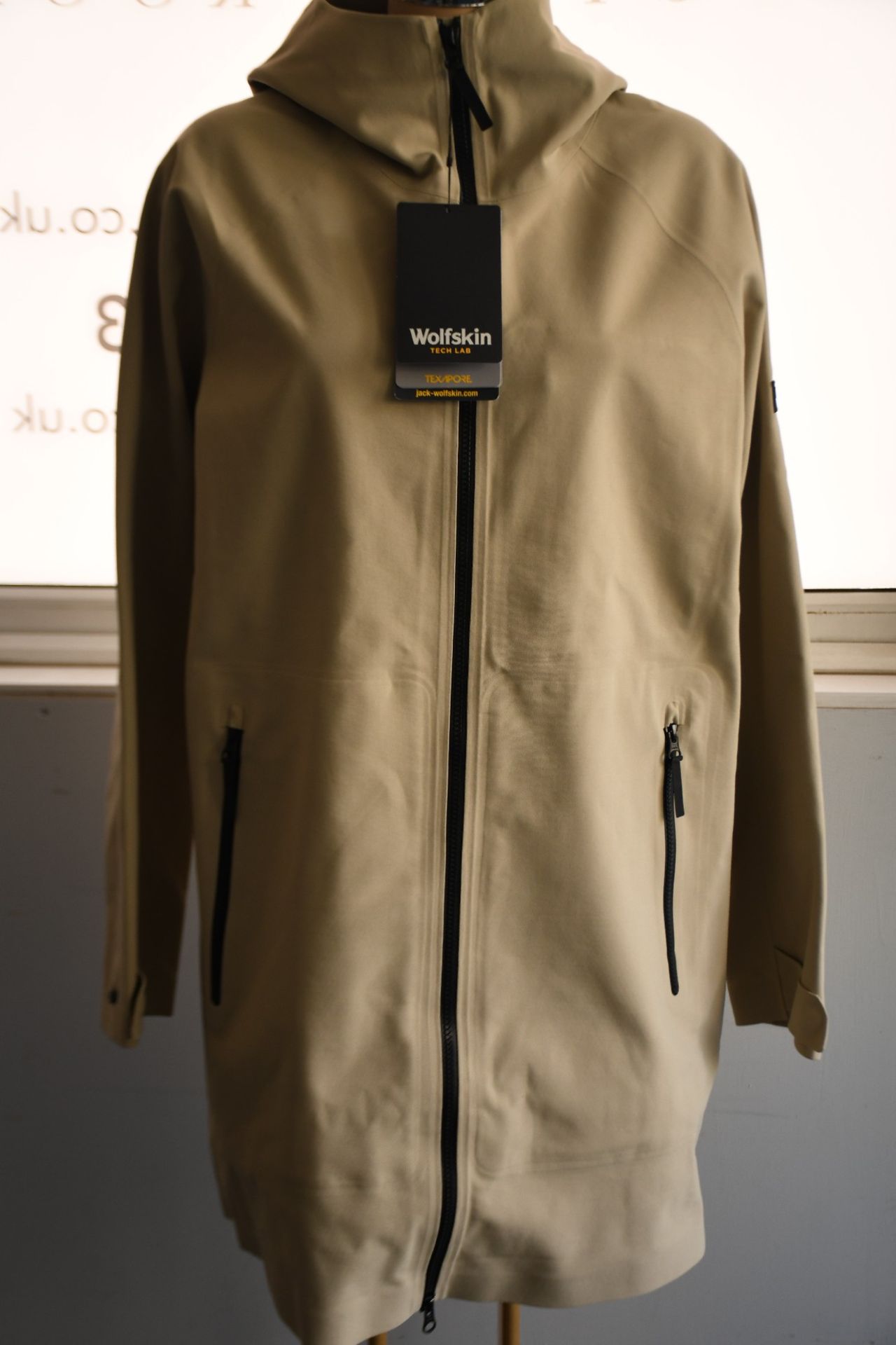 An as new Jack Wolfskin The Storm Shell jacket in almond (M).
