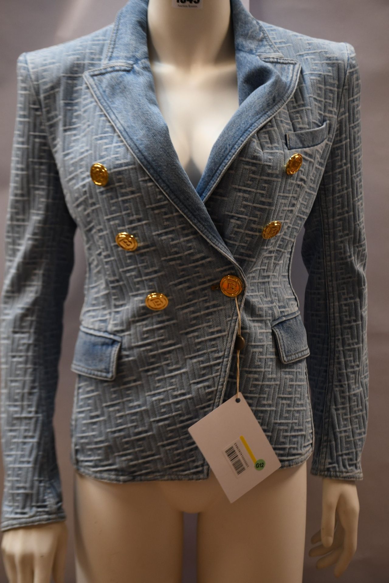 A women's as new Balmain denim jacket (EU 38 - RRP £925).