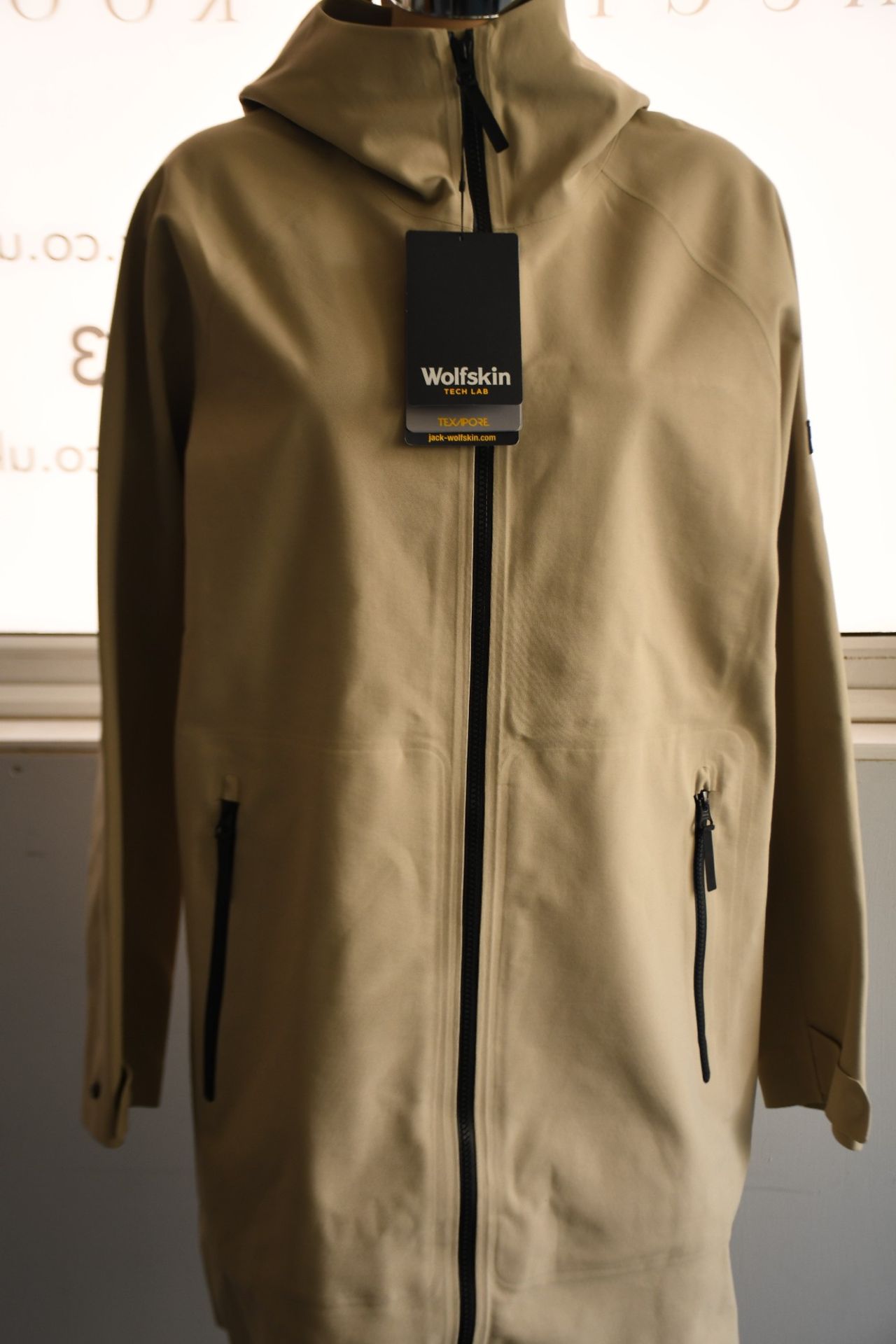 An as new Jack Wolfskin The Storm Shell jacket in almond (M).