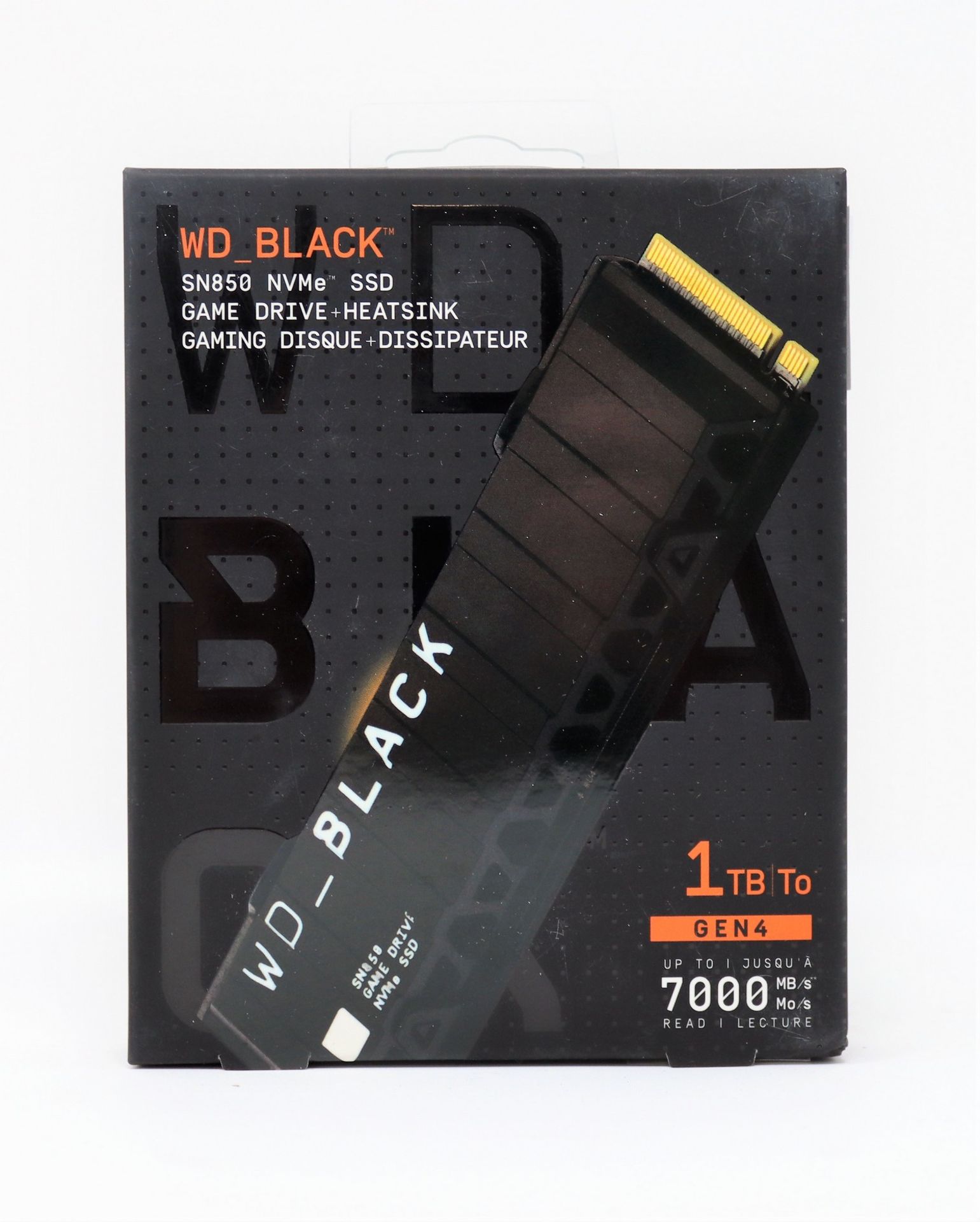 A boxed as new Western Digital Black SN850 1TB M.2 NVMe Internal SSD with Heatsink (P/N: