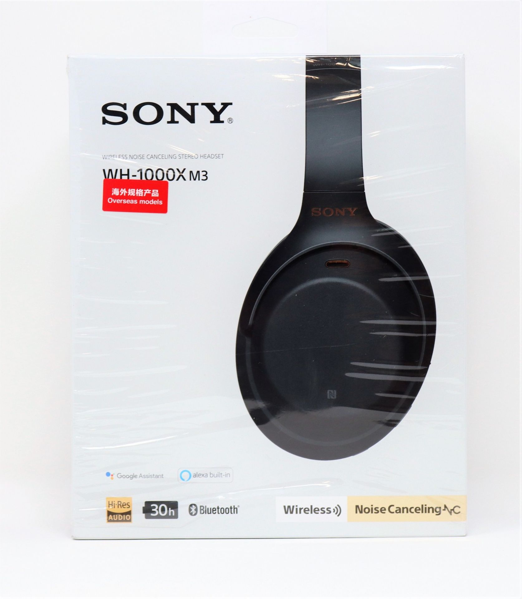 A boxed as new pair of Sony WH-1000XM3 Noise Cancelling Wireless Headphones in Black.