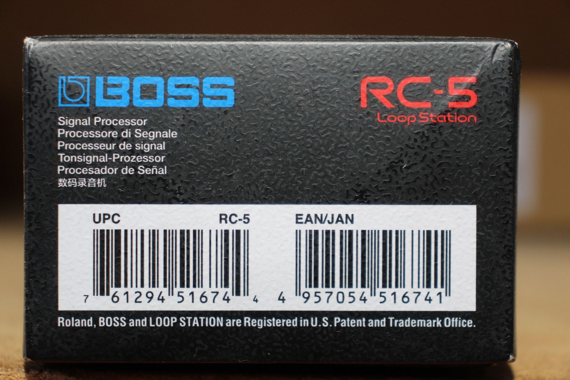 A BOSS RC-5 Compact Loop Station Pedal.