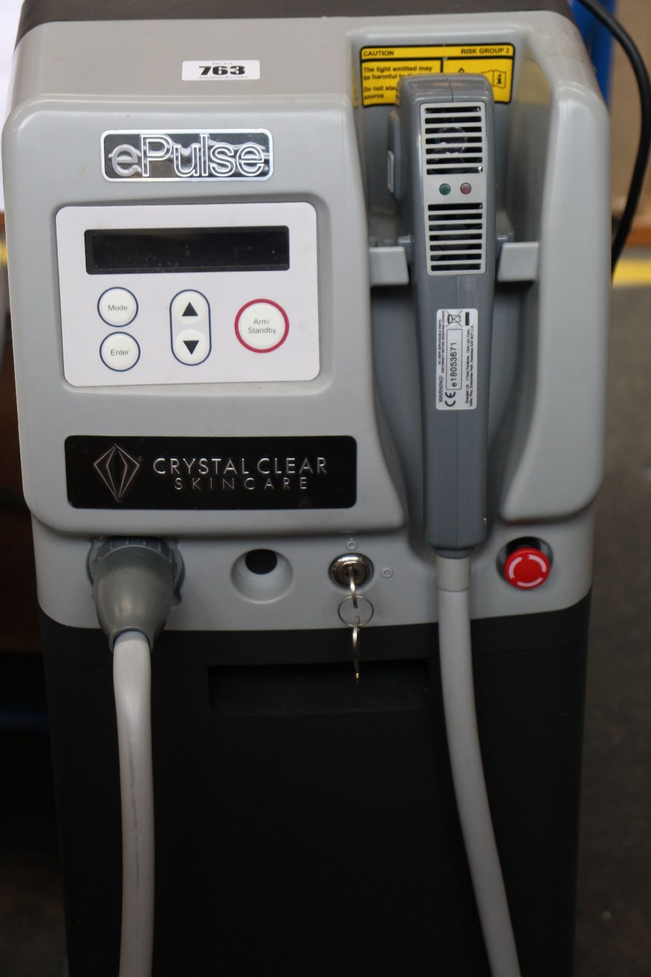 A Crystal Clear Skin Care C100 Series 2 IPL machine on wheeled stand (Minimal usage since