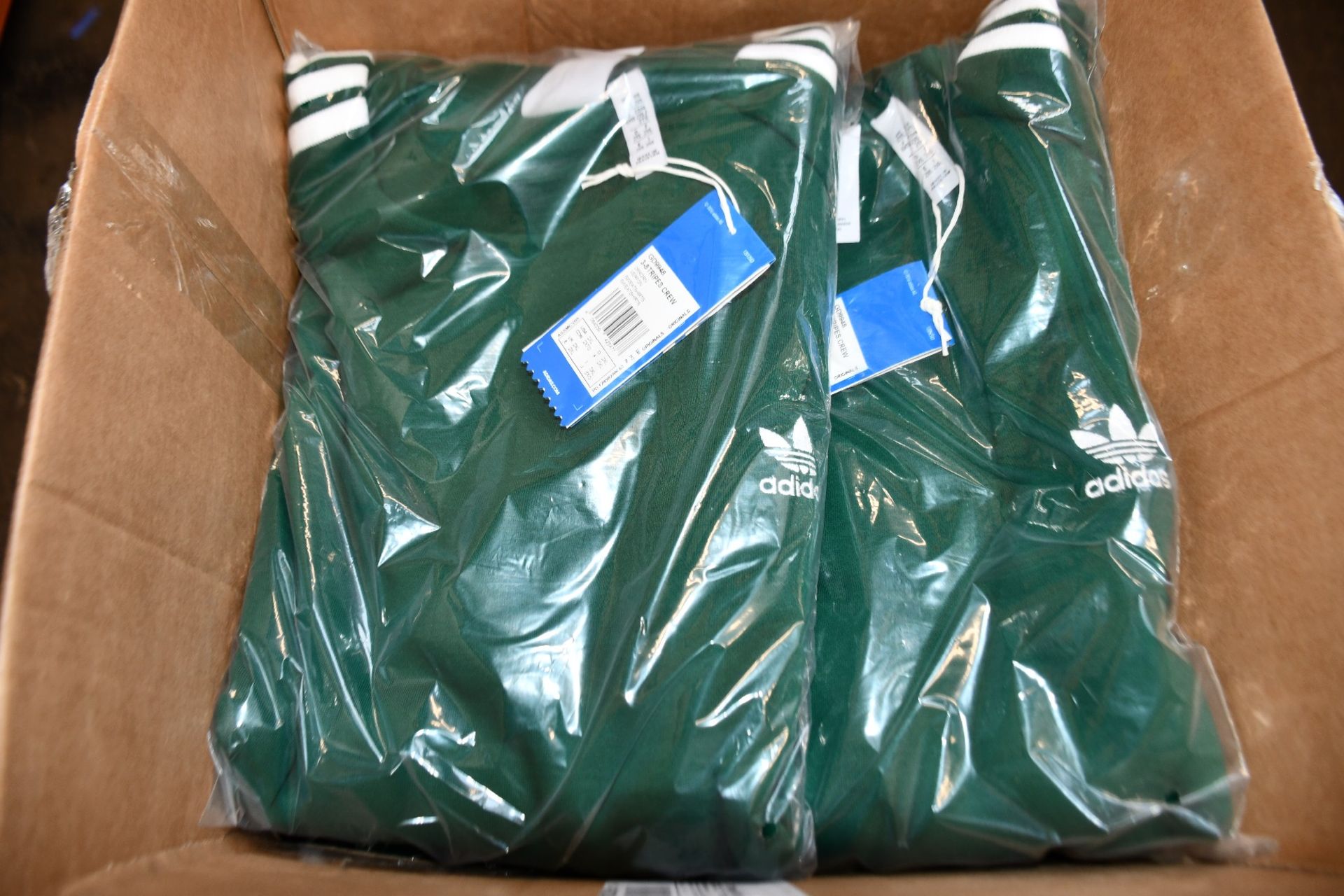 Seven as new Adidas 3-Stripe Crew sweatshirts (XXL).