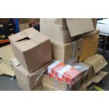 A pallet of assorted Legrand tools and equipment to include two way switches, switch frames, TV