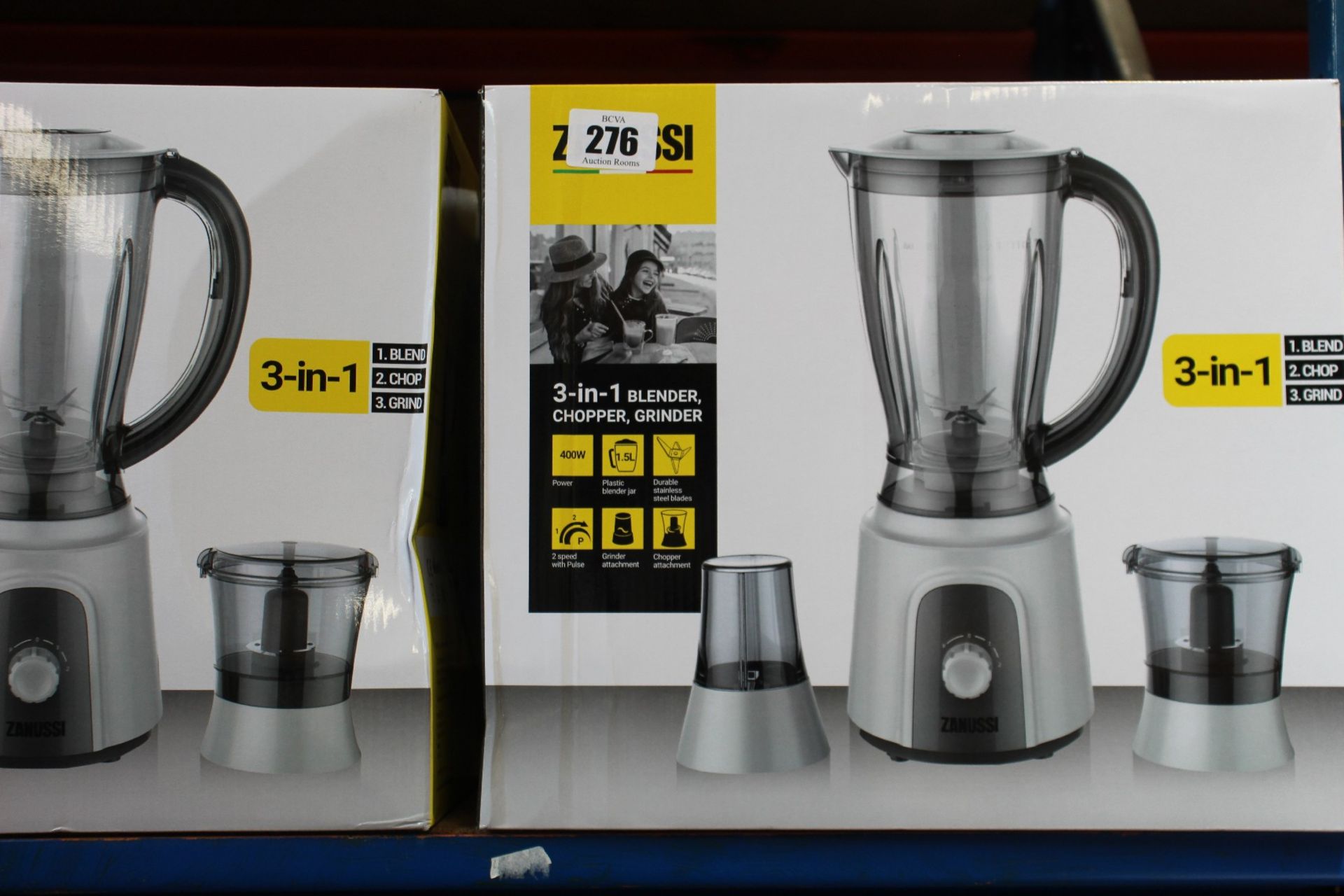 Six new Zanussi Grey 3 in 1 blender, chopper, grinders (ZBL 853GC).