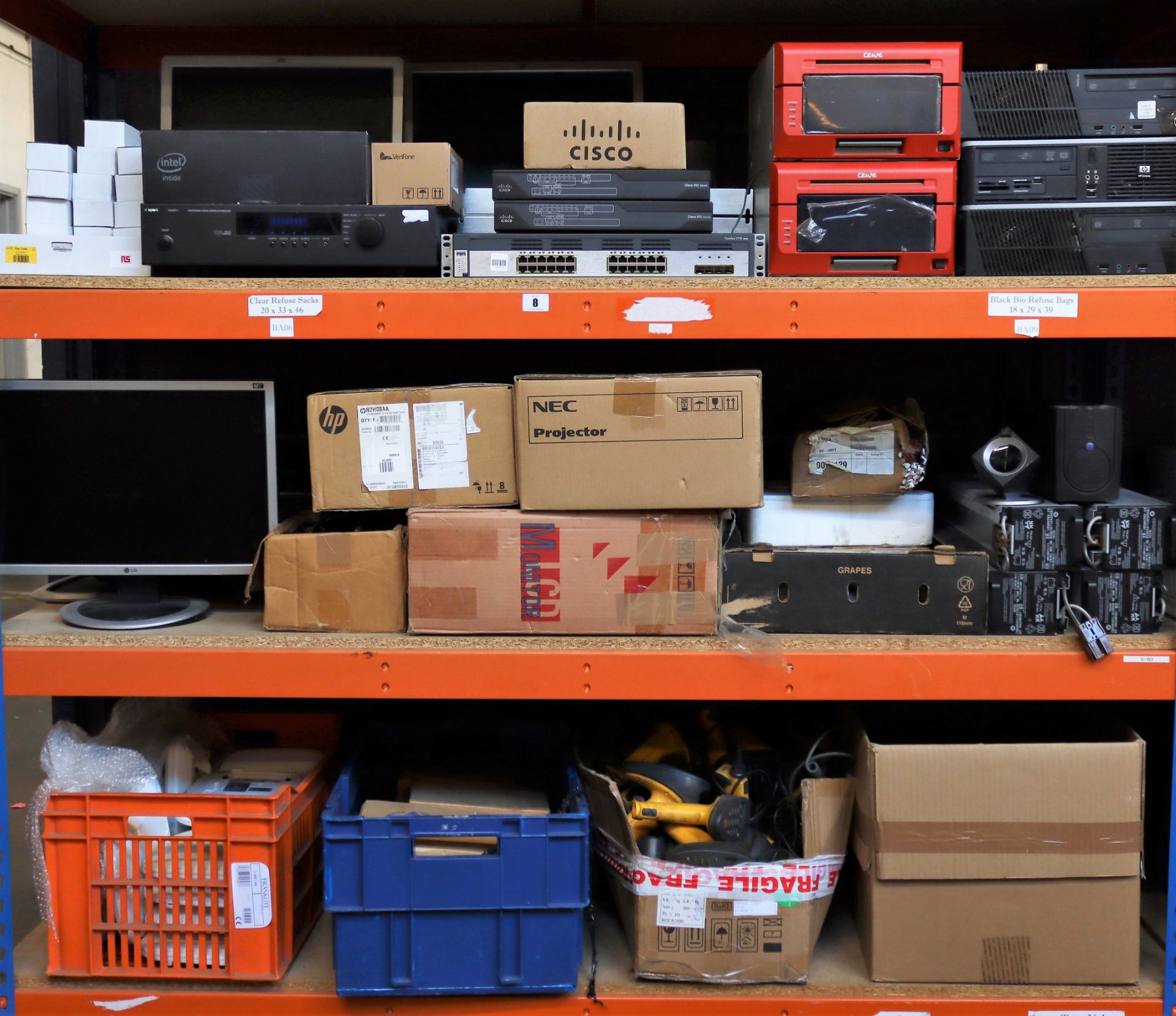 COLLECTION ONLY: A large quantity of new and pre-owned electrical and IT equipment to include: 4 x