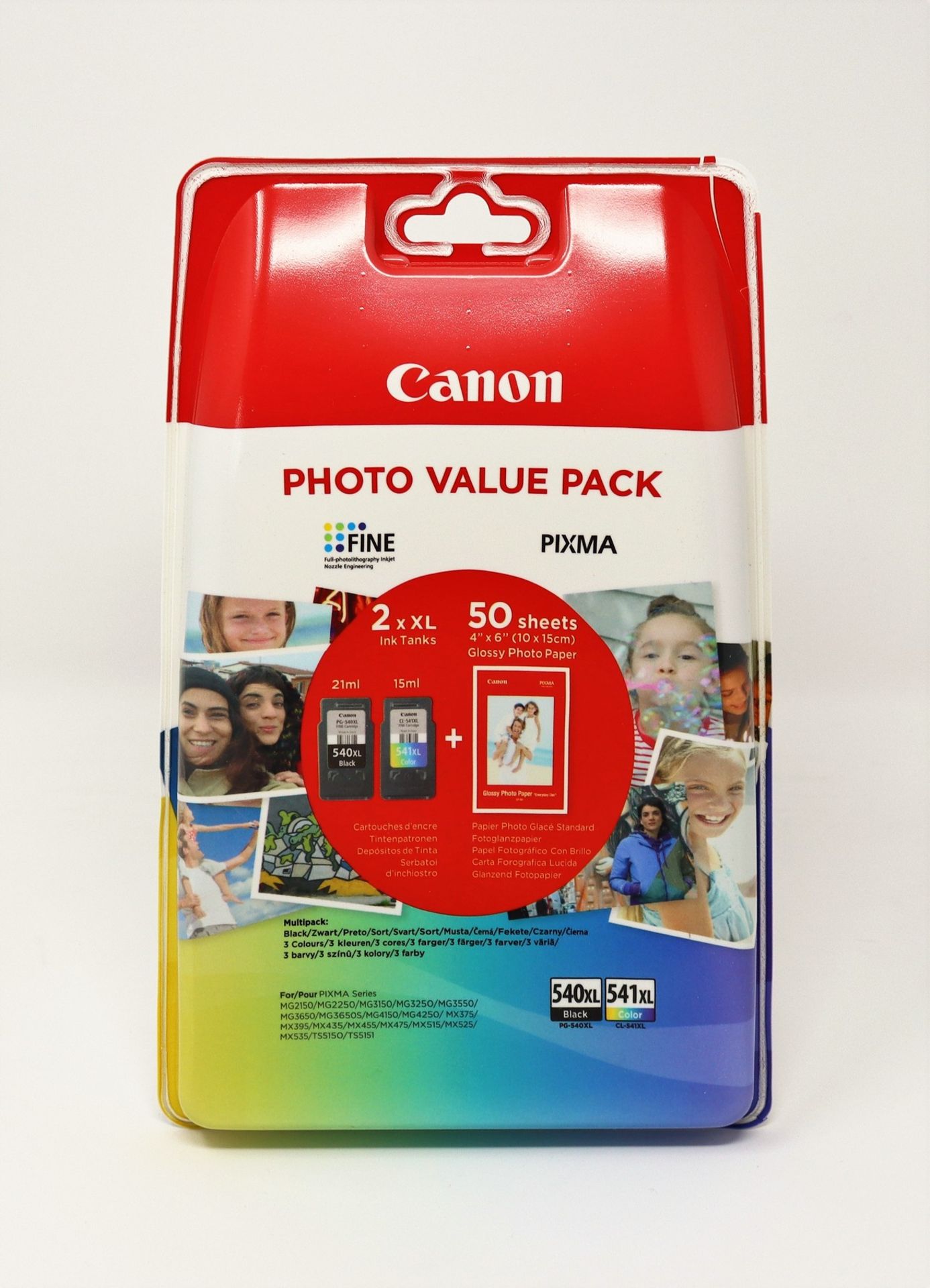 Nine as new Canon PG540XL Black & CL541XL Colour Ink Cartridge Photo Value Packs (Some damage to