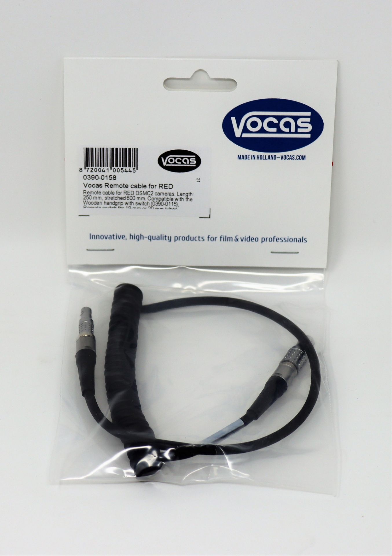 Four as new Vocas Remote Cables for RED DSMC2 Cameras (Length: 250 mm, stretched 600 mm) (P/N: