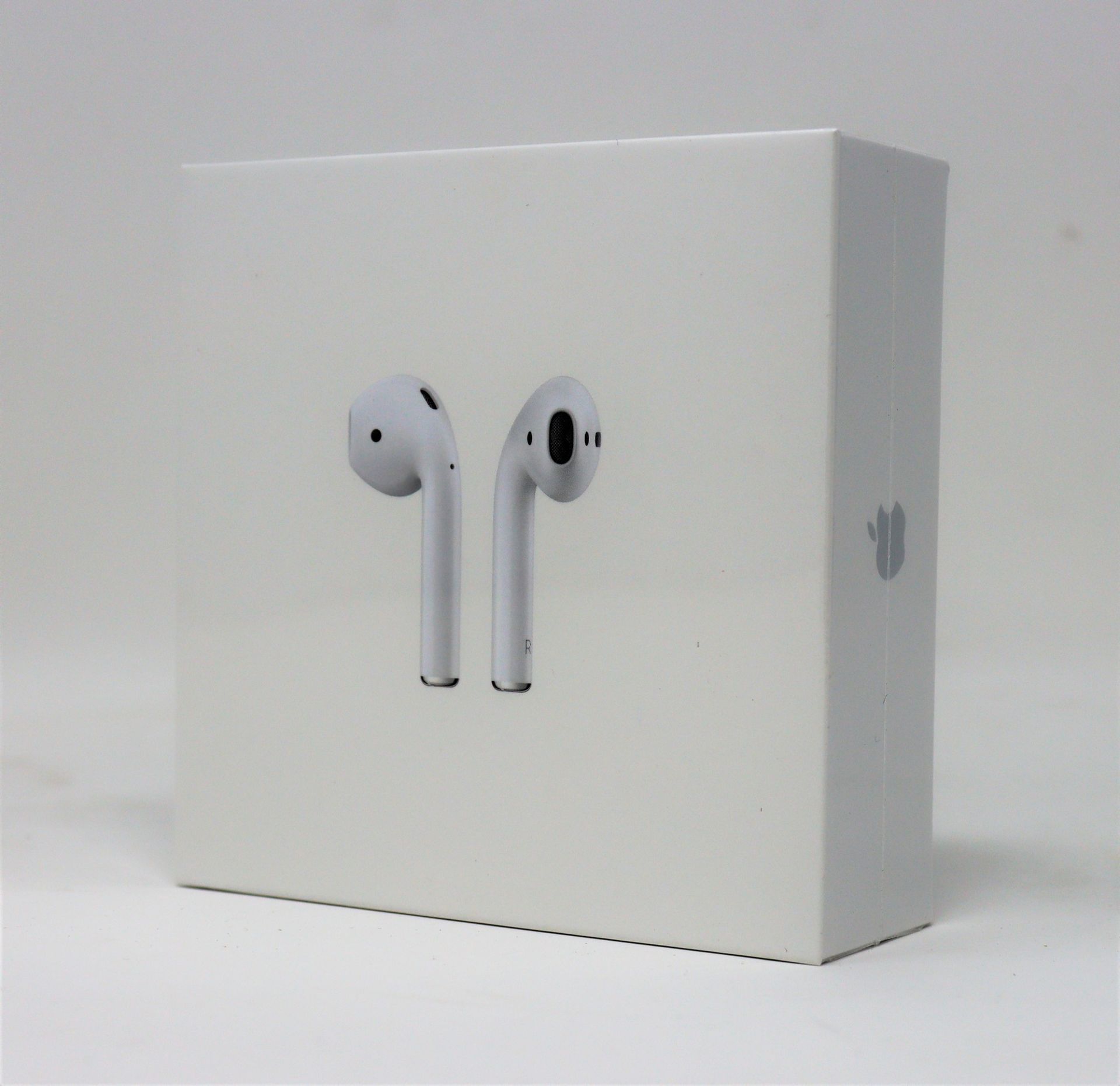 A boxed as new pair of Apple AirPods 2nd Gen with Charging Case (M/N: MV7N2ZM/A A2032/A2031/