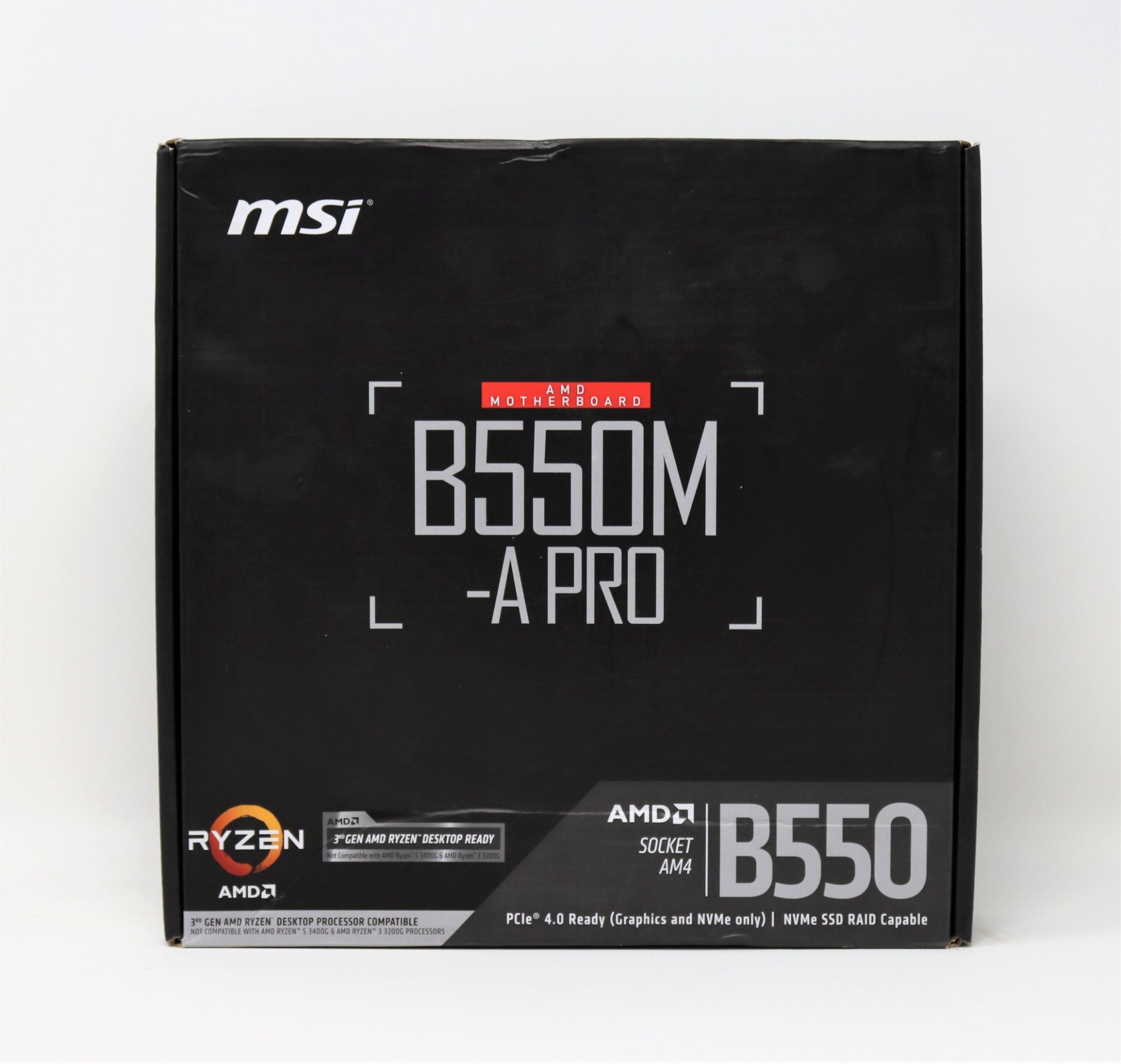 A boxed as new MSI B550M-Pro mATX mother motherboard for 3rd gen Ryzen CPUs.