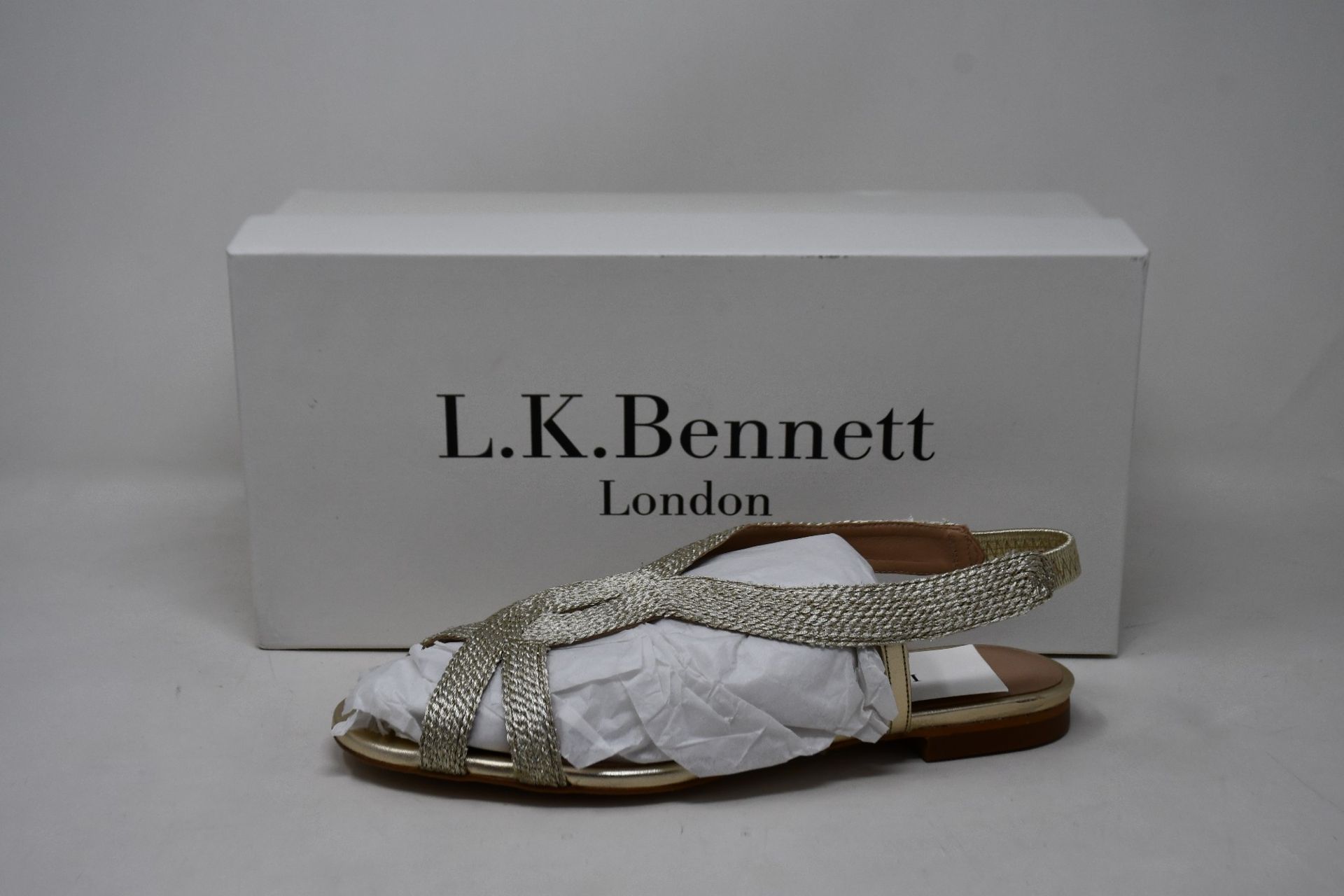 A pair of as new L.K. Bennett Renee open-toe woven sandals (EU 38 - RRP £199).