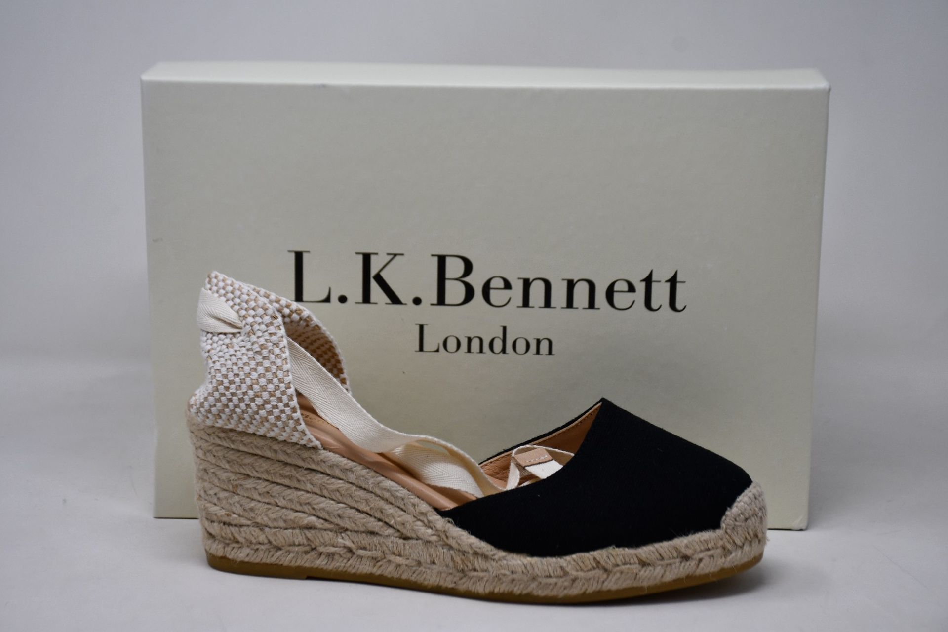 A pair of as new L.K. Bennett Maureene espadrille wedges (EU 38 - RRP £149).