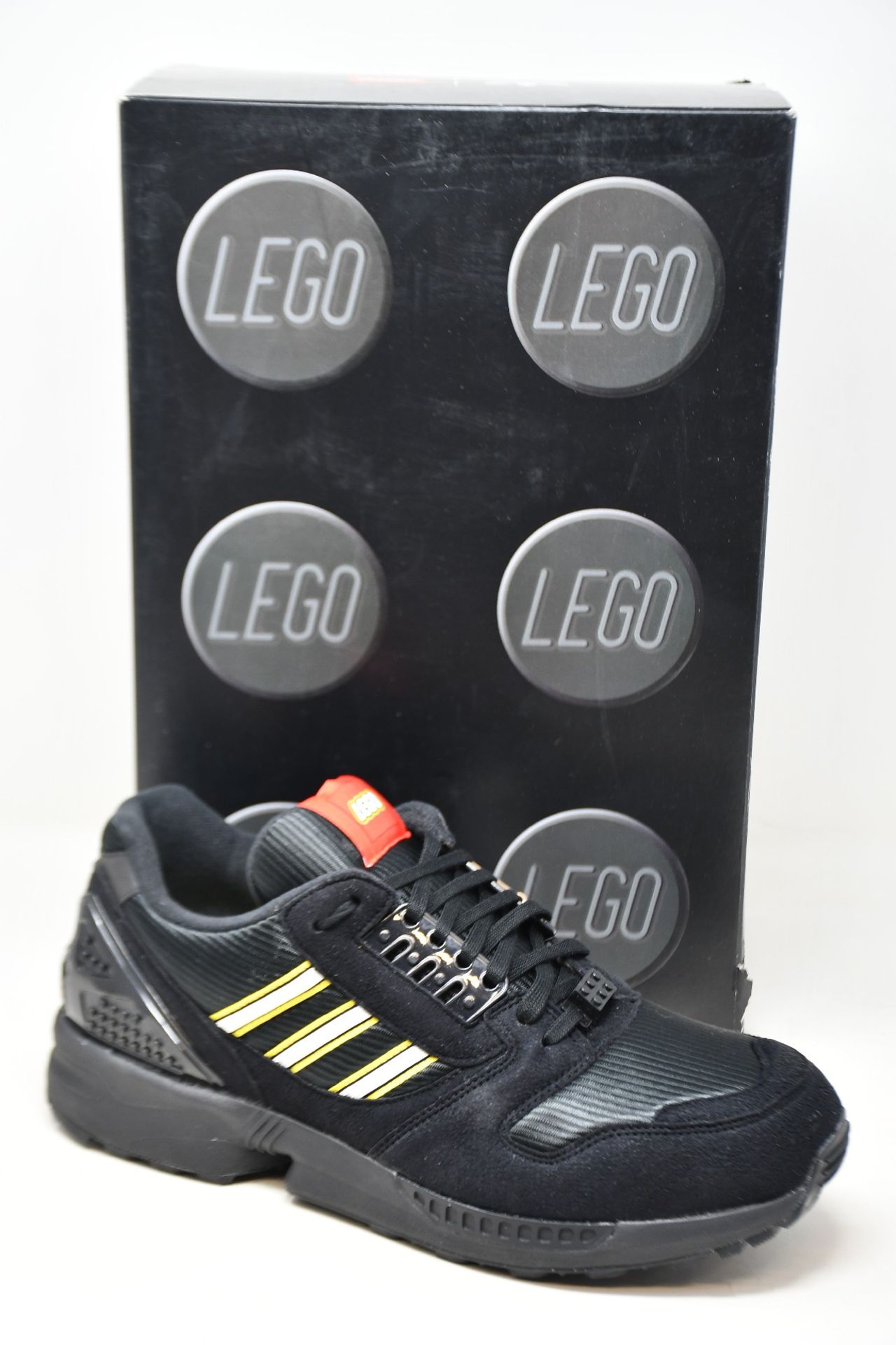 A pair of as new Adidas ZX 8000 Lego black sneakers (UK 12).