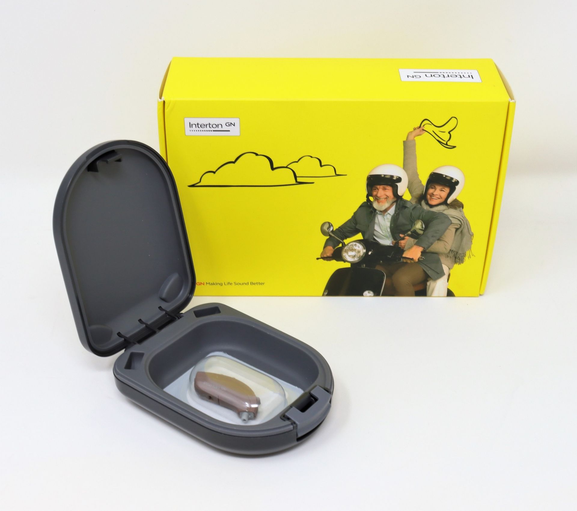 Two boxed as new Interton Ready 2 RD280-DW Wireless Hearing Aids in Brown (Indiviually boxed,
