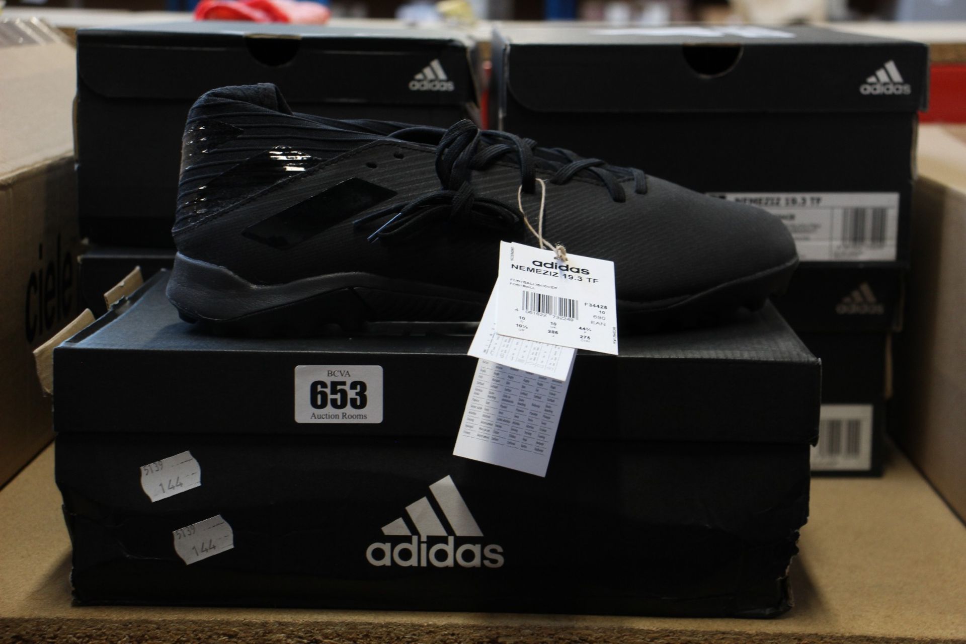 Five pairs of as new Adidas Nemeziz 19.3 TF (UK 10).