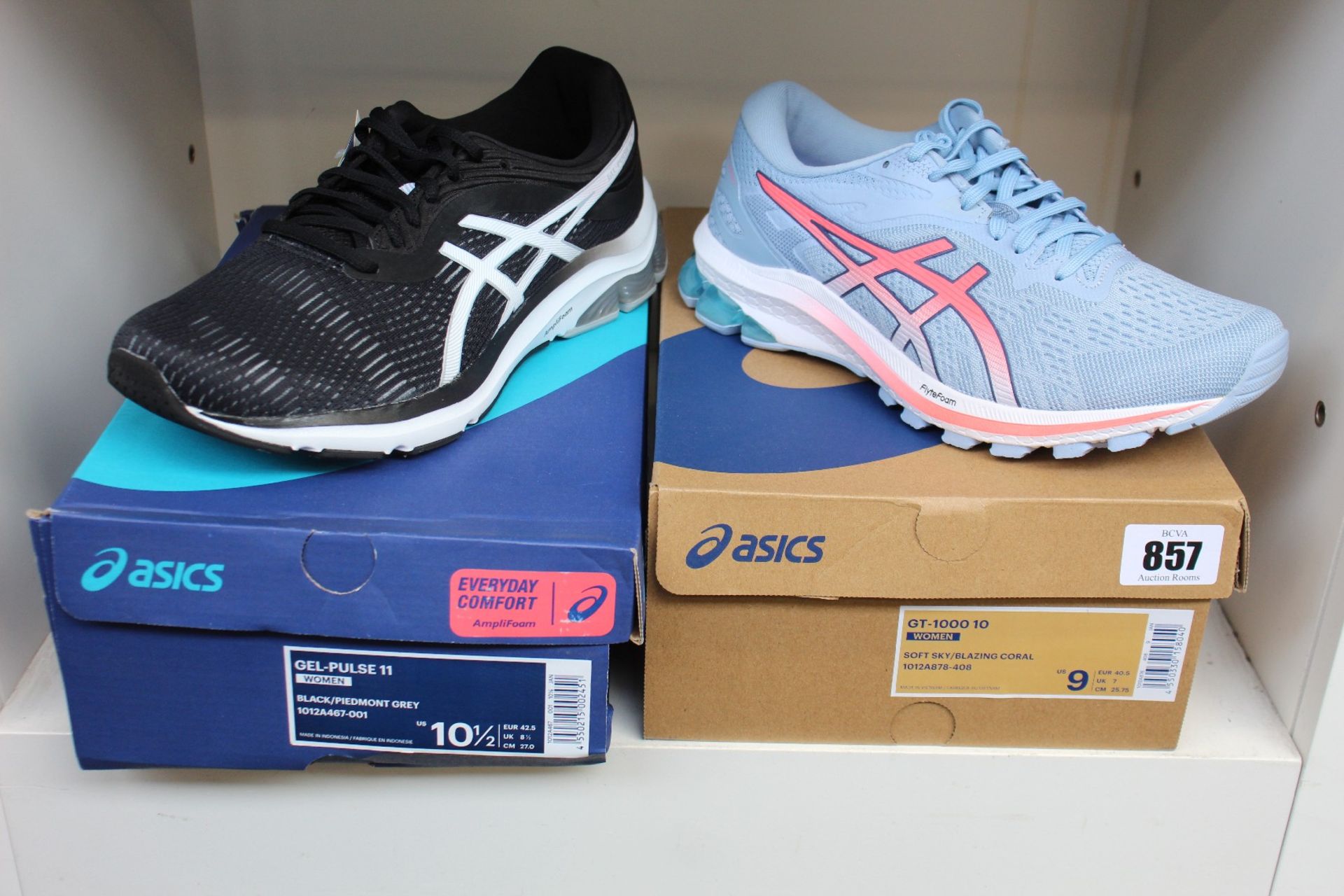 A pair of women's as new Asics GT-1000 10 trainers (UK 7) and Gel-Pulse 11 (UK 8.5)