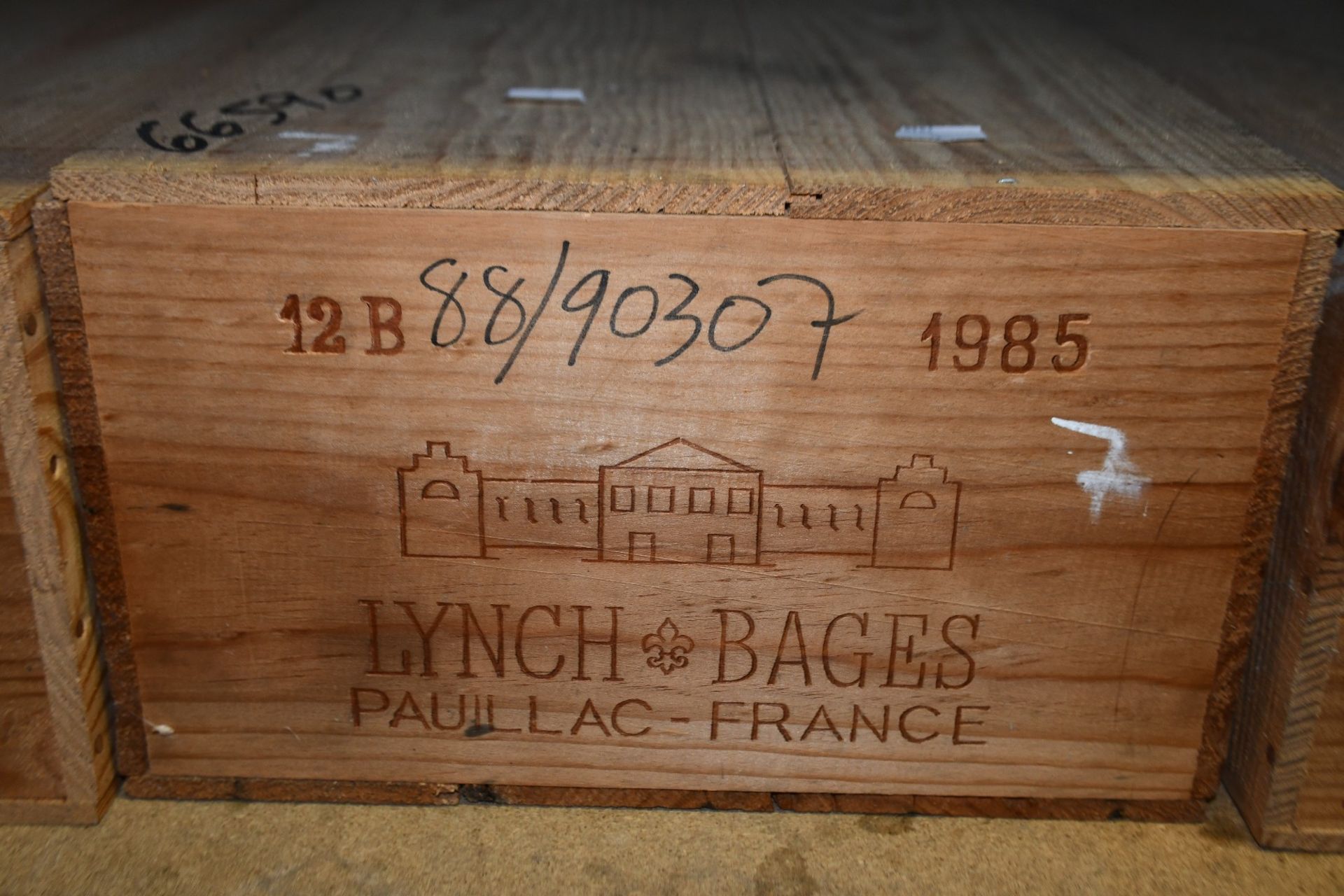 An unopened case of 1985 Lynch Bages Pavillac France (12 bottles) (Over 18s only).