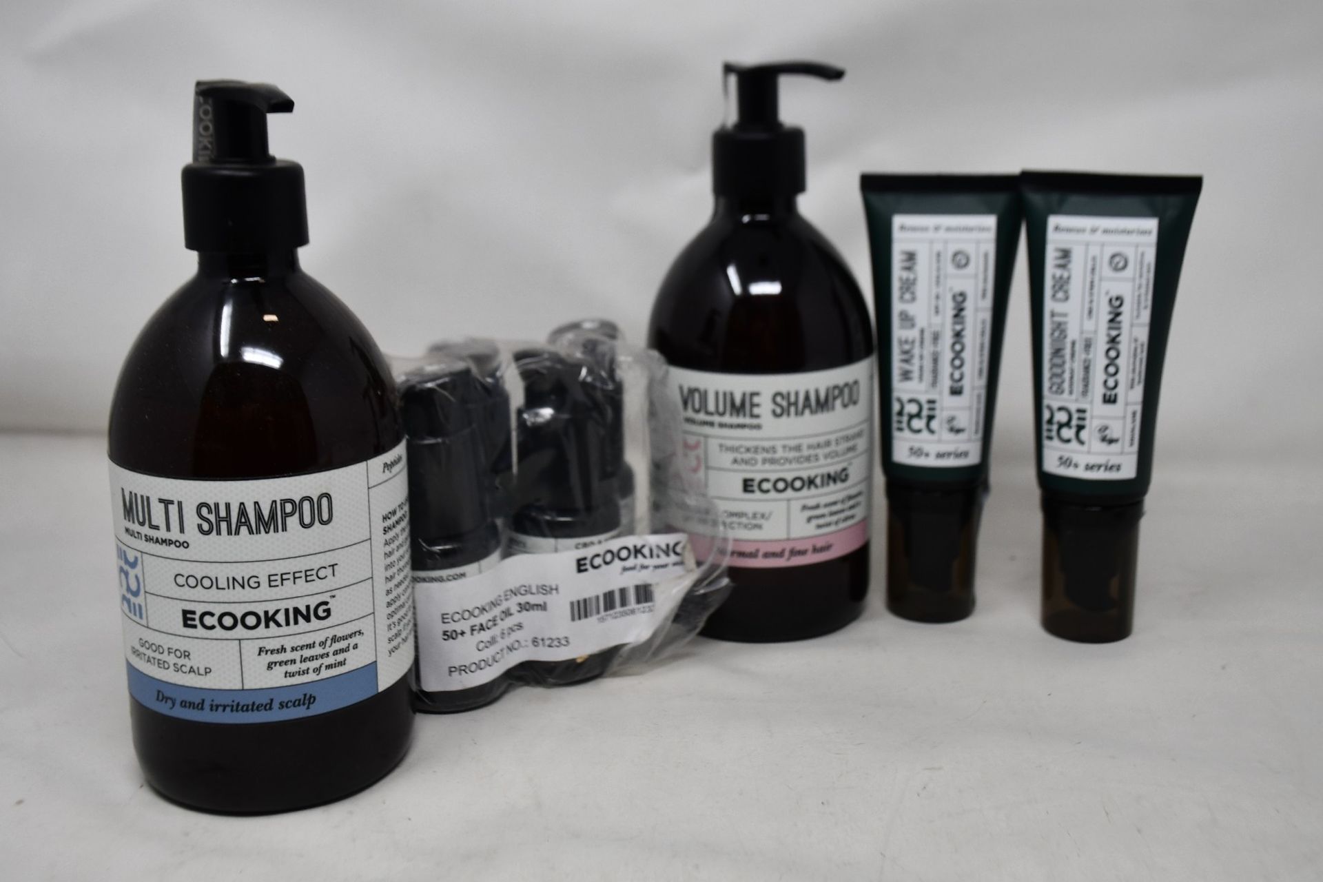 A small quantity of toiletries to include shampoos, serums and creams.