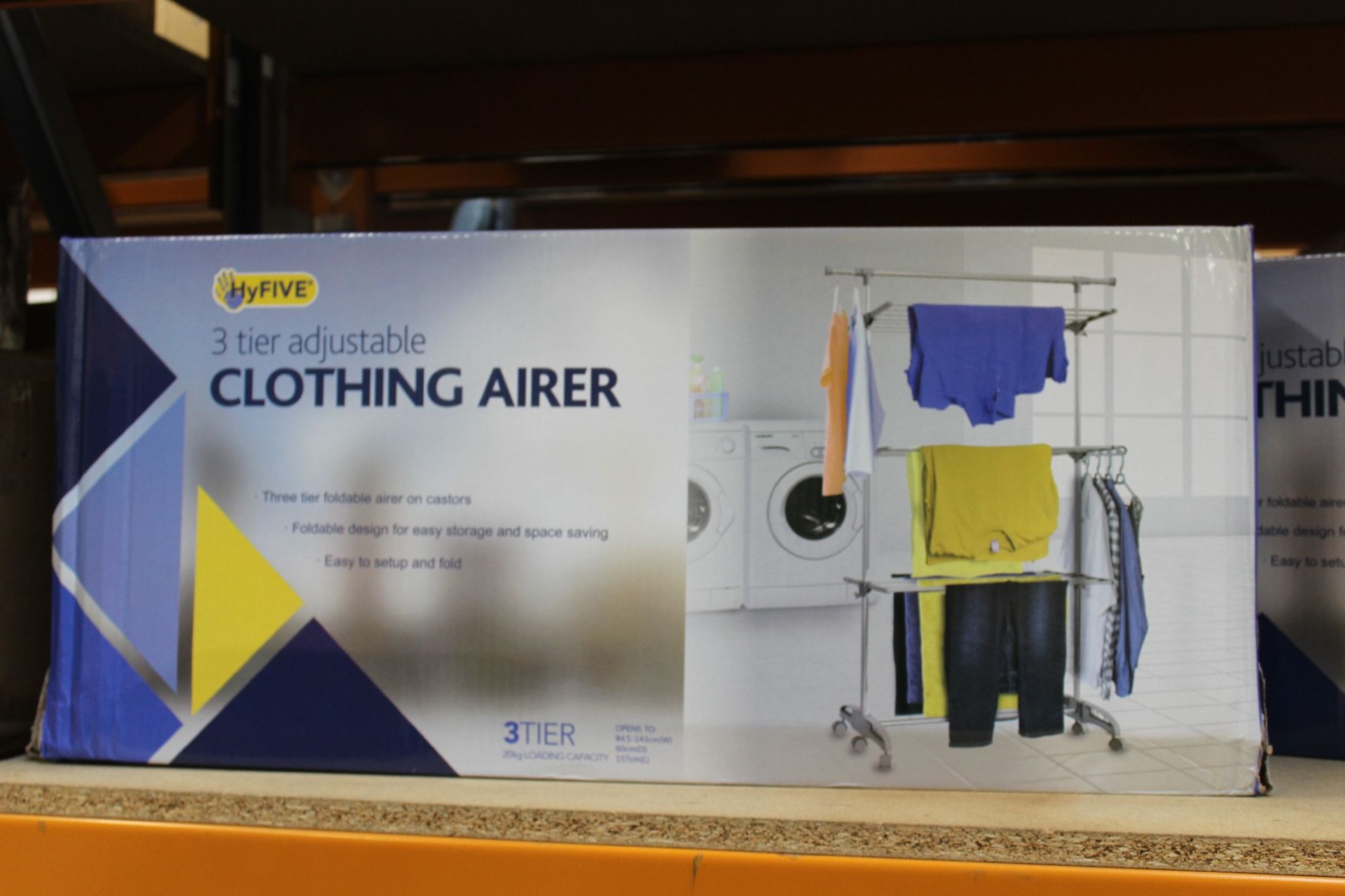 A boxed as new HyFive 3-Tier Clothing Airer.