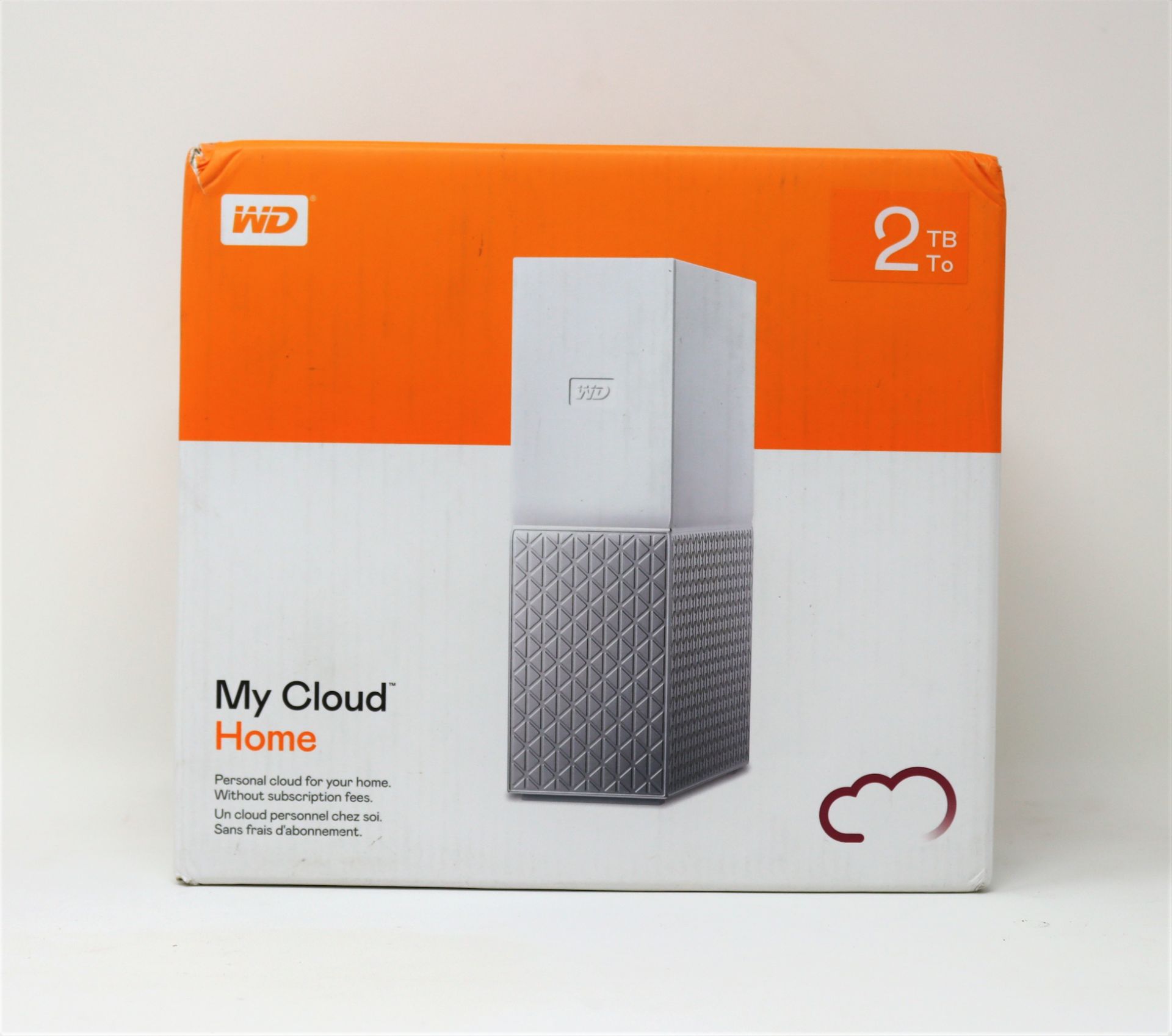 A boxed as new WD My Cloud Home 2TB NAS Drive in White (Box sealed).