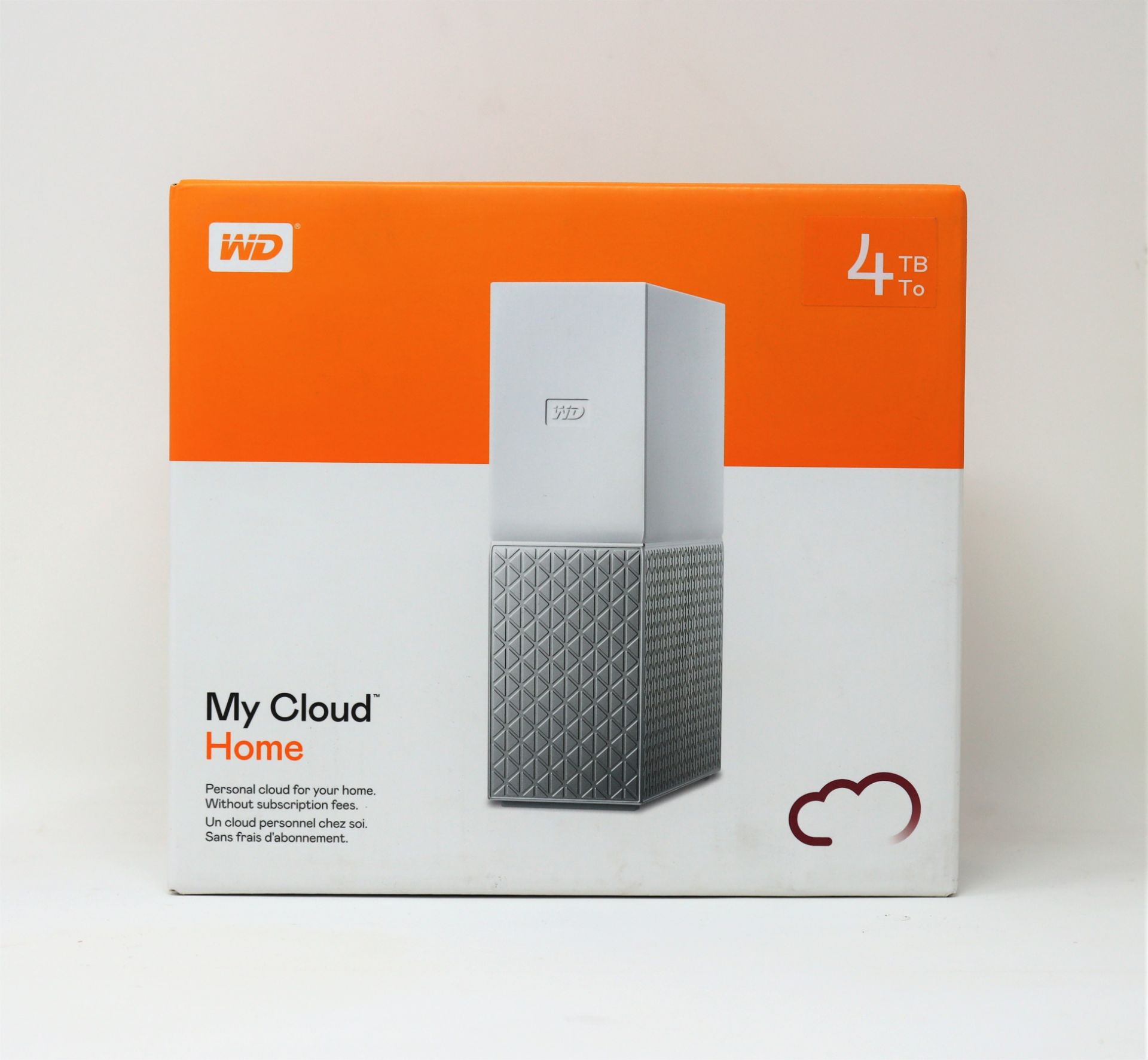 A boxed as new WD My Cloud Home 4TB NAS Drive in White (Box sealed).