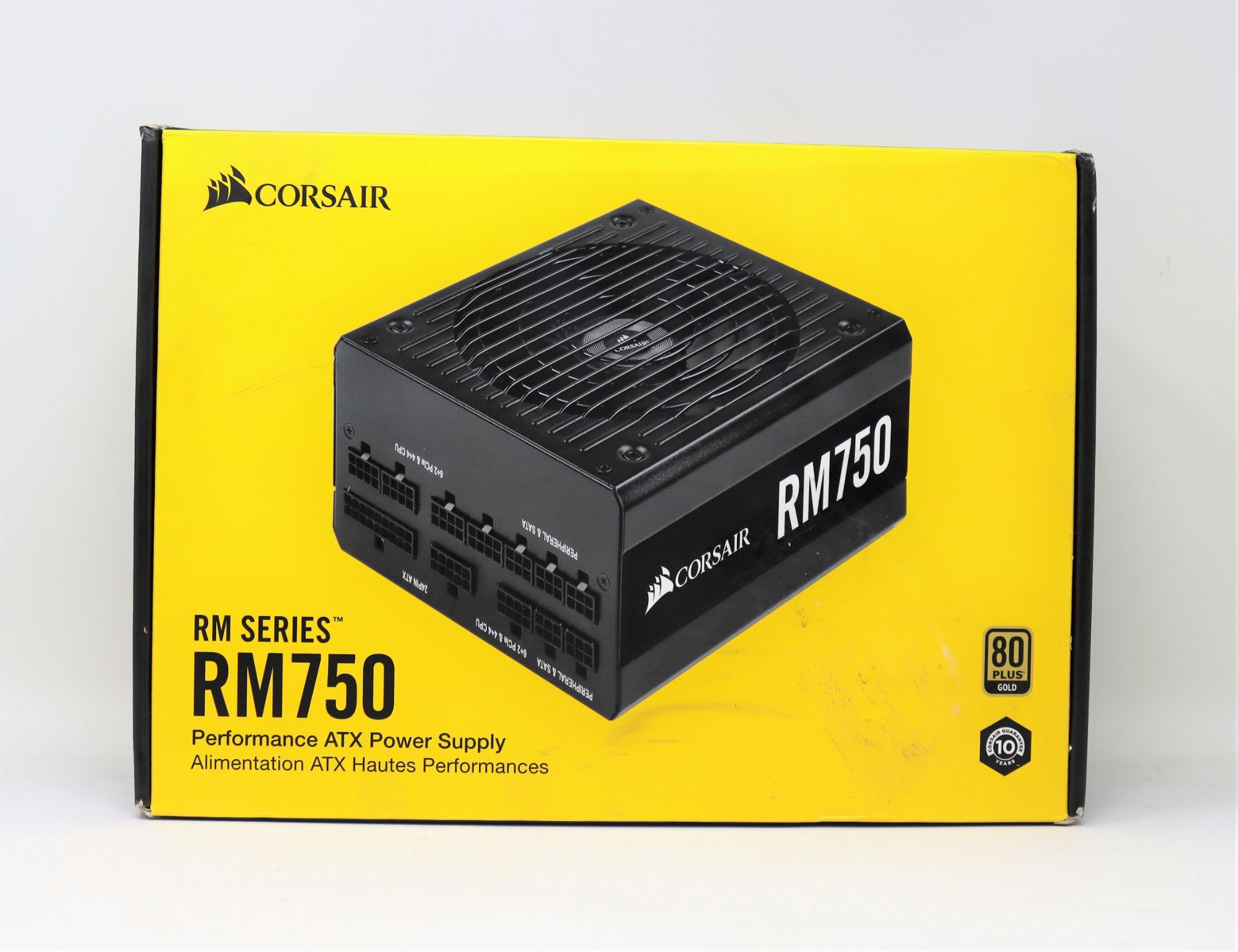 A boxed as new Corsair RM750 750W 80 PLUS Gold Fully Modular ATX Power Supply (P/N: CP-9020195-UK).