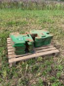 16 No. 50kg John Deere Wafer Weights