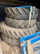 Set of 4 Row Crop Wheels, Michelin 380/80 R38 & 380/105 R50
