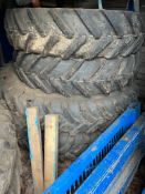 Set of 4 Row Crop Wheels, Michelin 380/80 R38 & 380/105 R50