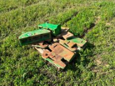 8 No. John Deere 50kg Wafer Weights and 2 No. 110kg Weight Mounting Blocks