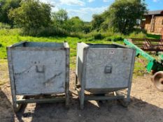 2 No. Galvanised Metal Hoppers