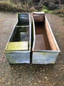 Pair of Galvanised Water Troughs