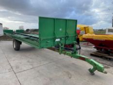 Slewing cart single axle box harvesting trailer 9.5m single axle