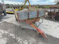 Pettit 6ft x 10ft single axle hydraulic tipping trailer with wooden sides