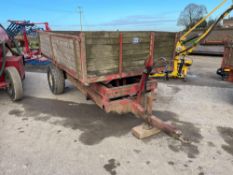 Pettit Hi-Tip 6ft x 10ft single axle, hydraulic tipping dropside trailer with metal floor