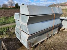 *9No. Galvanised 2.5m hook on cattle troughs (No VAT)