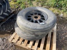 Pair Goodyear 8.00-19 vintage wheels and tyres