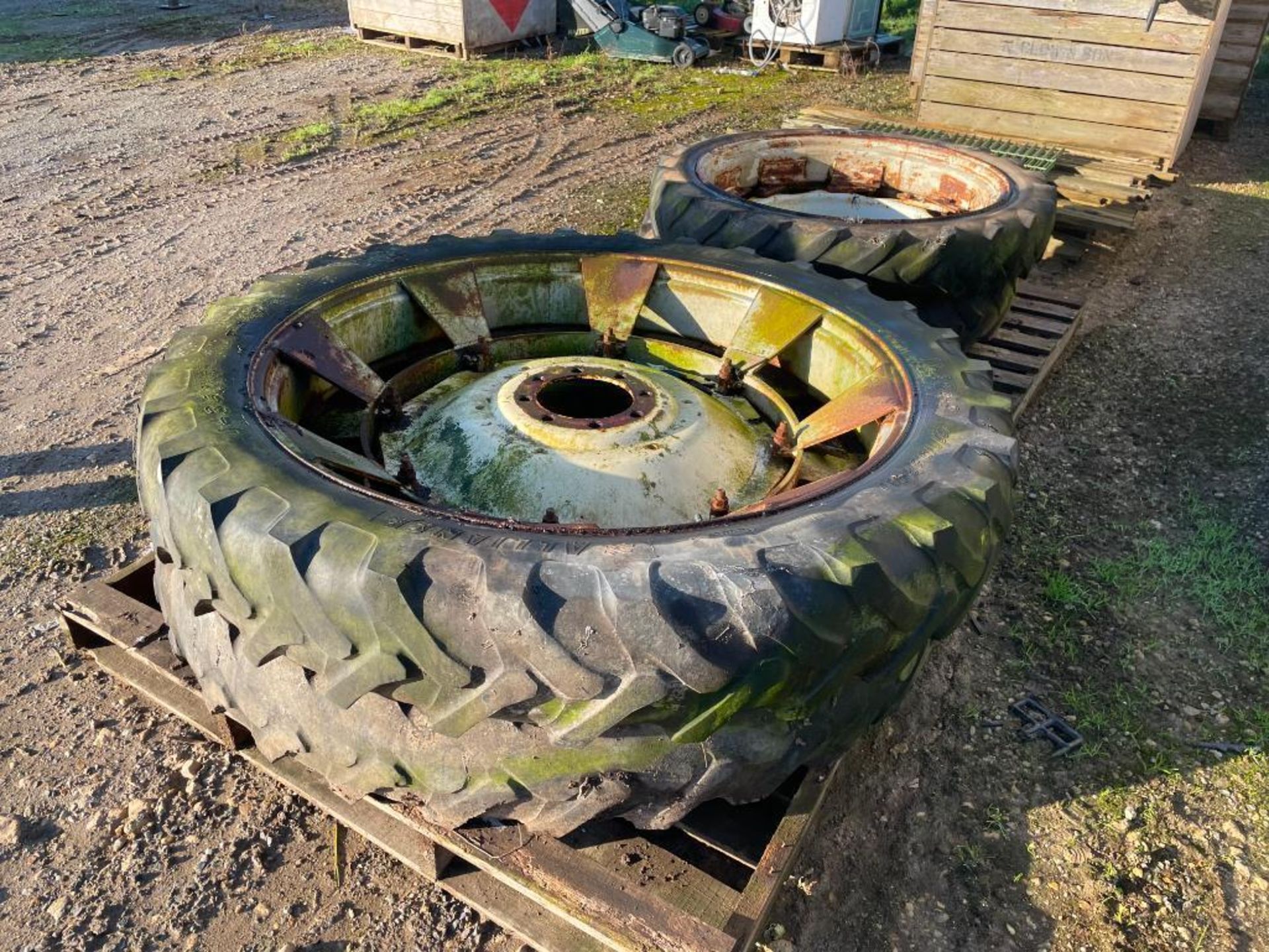 Set Kleber 8.3/8-36 front and Alliance 11.2R48 rear row crop wheels and tyres - Image 3 of 3