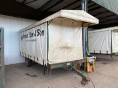 Keith Collingwood 8t curtainside vegetable packing trailer 19ft x 8ft single axle. Serial No: 030966
