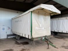 Keith Collingwood 8t curtainside vegetable packing trailer 20ft x 8ft single axle. Serial No: T99053