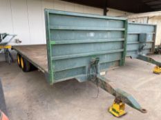 2009 Easterby 8t twin axle flat bed trailer 8ft x 22ft with storage box. Serial No: 4457. Manual in