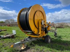 2004 Lindsay Perrot TR40 100-450 irrigation reel with rain gun. Serial No: 04539 ​​​​​​​Manual in Of