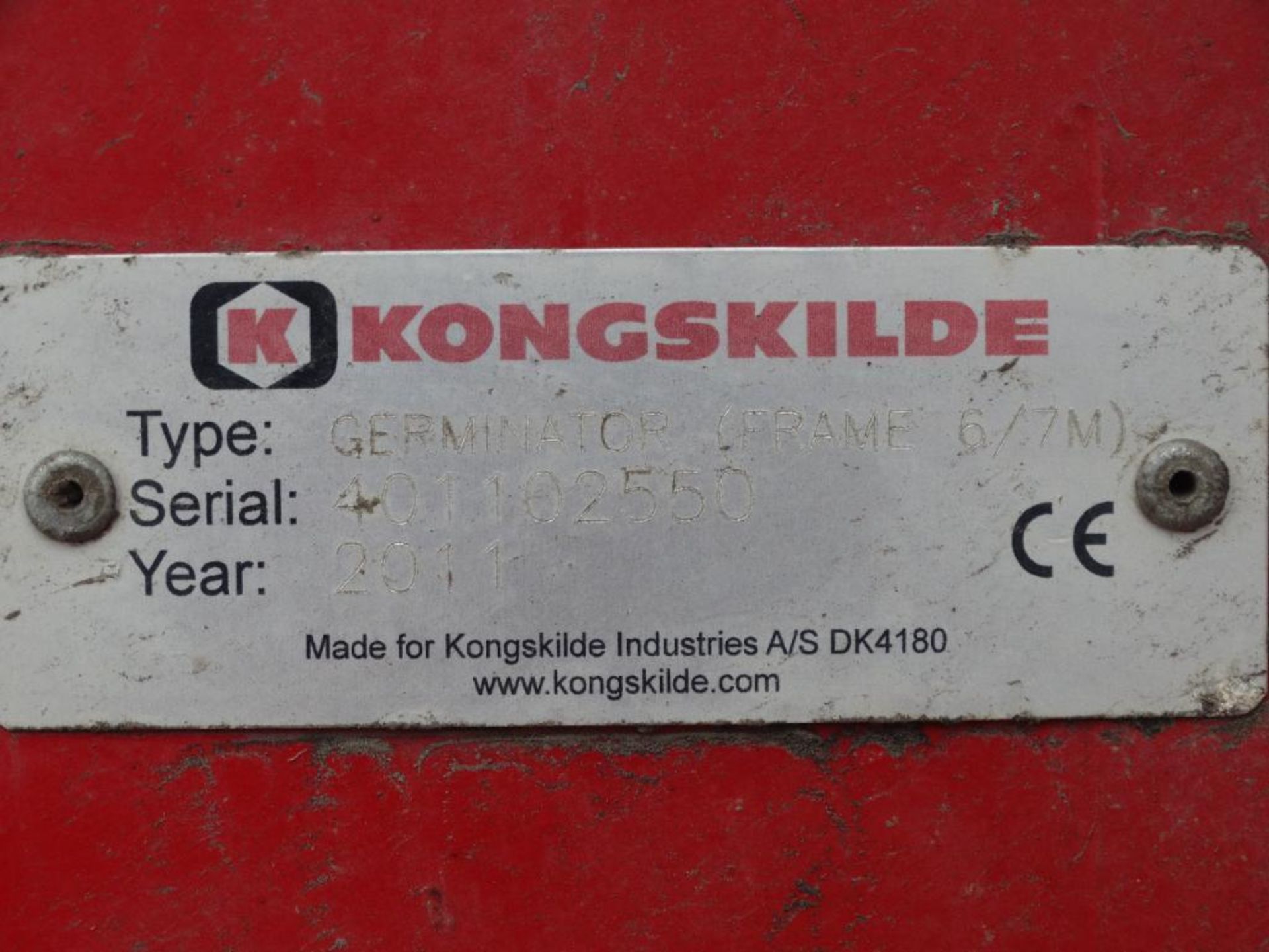 2011 Kongskilde Germinator 6m hydraulic folding trailed cultivator. Serial No: 401102550 - Image 7 of 11