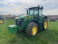 2010 John Deere 7830 4wd PowerQuad Plus tractor with 3 manual spools, cab and TLS front suspension a