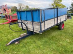 Salop AP100 5t single axle dropside trailer with metal side extensions on 10.0/75-15.3 wheels and ty